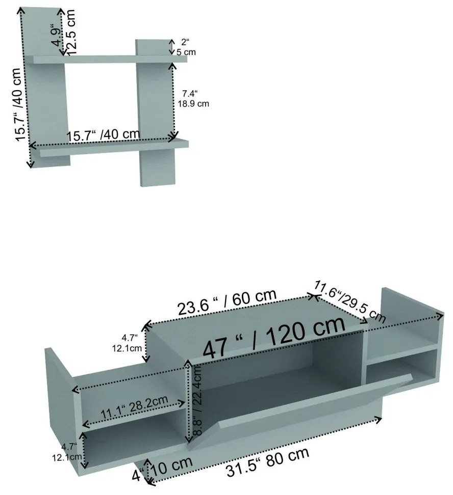 Obývacia stena BAHAR 120 cm biela