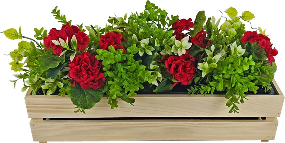 AMADEA Drevený obal s truhlíkom prírodný, 61,2x19,6x15cm, český výrobok