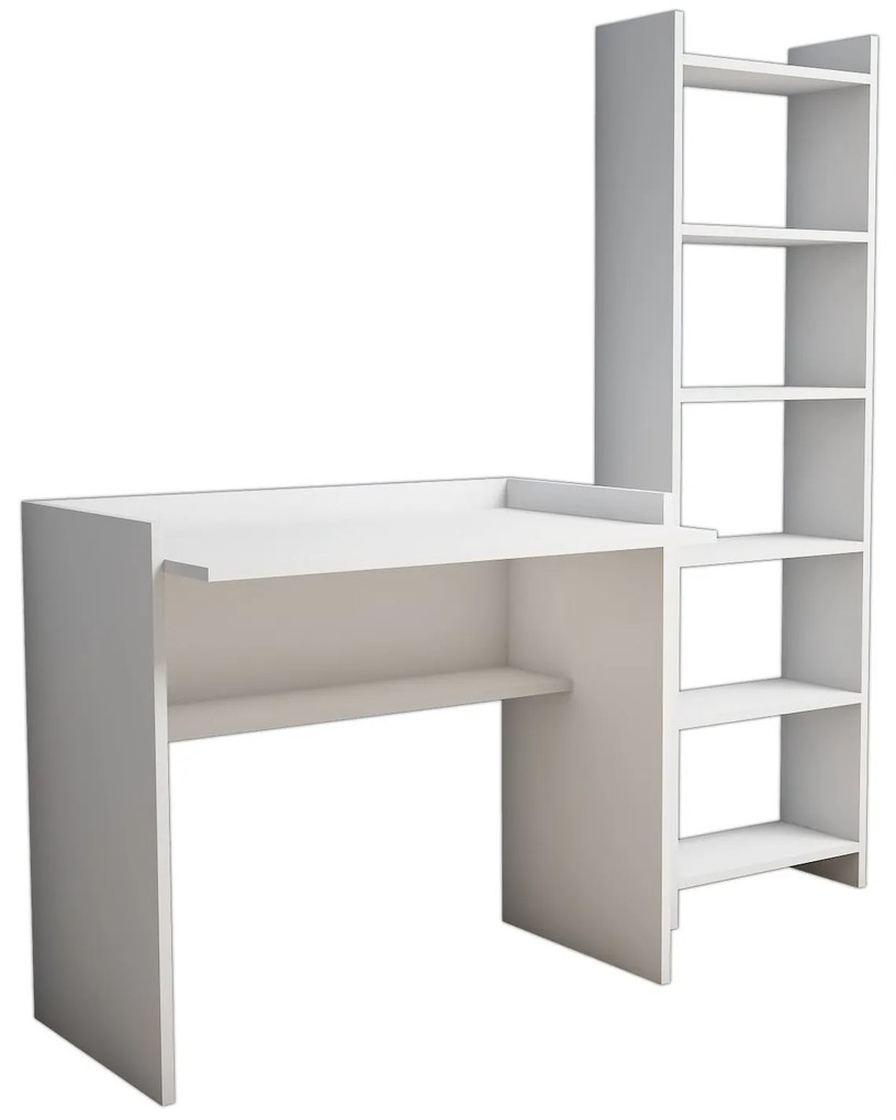 Psací stůl KARMA s knihovnou bílý