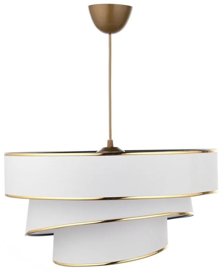 Závesné svietidlo v bielo-zlatej farbe s textilným tienidlom ø 40 cm Couper – Opviq lights