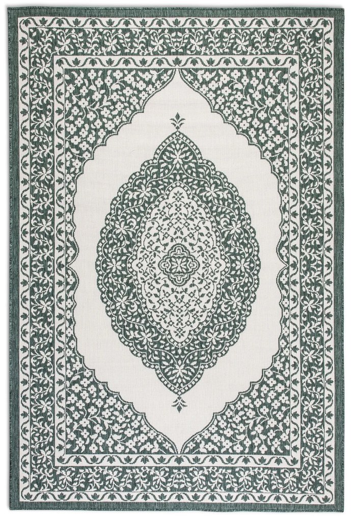 ELLE Decoration, Kusový koberec Gemini 106025 Green z kolekcie Elle – na von aj na doma, 160x230, zelená, chodba / predsieň