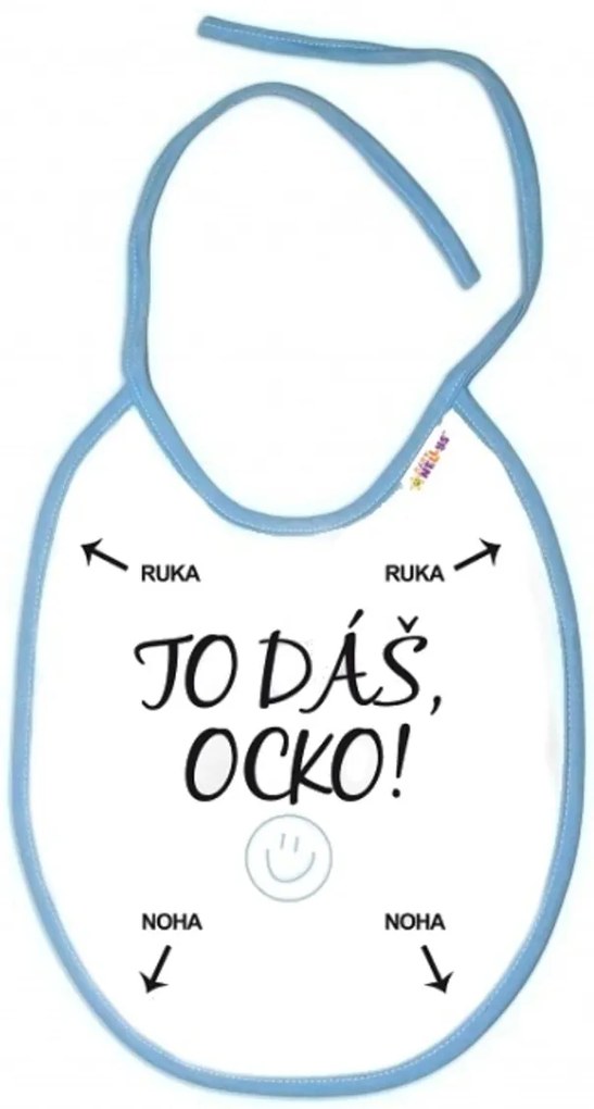 Nepremokavý podbradník Baby Nellys TO DÁŠ OCKO! modrý