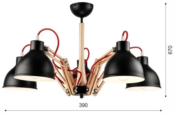 Prisadený luster MARCELLO 5xE27/60W/230V