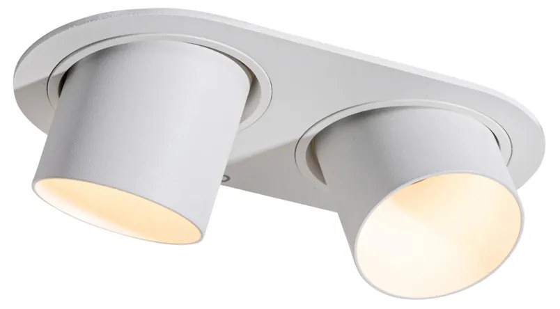 Zaoblené zápustné bodové svietidlo biele GU10 50mm 2-svetlové - Installa