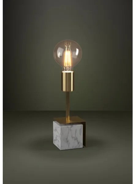 Eglo 390169 - Stolná lampa CARMITA 1xE27/40W/230V zlatá/biely mramor