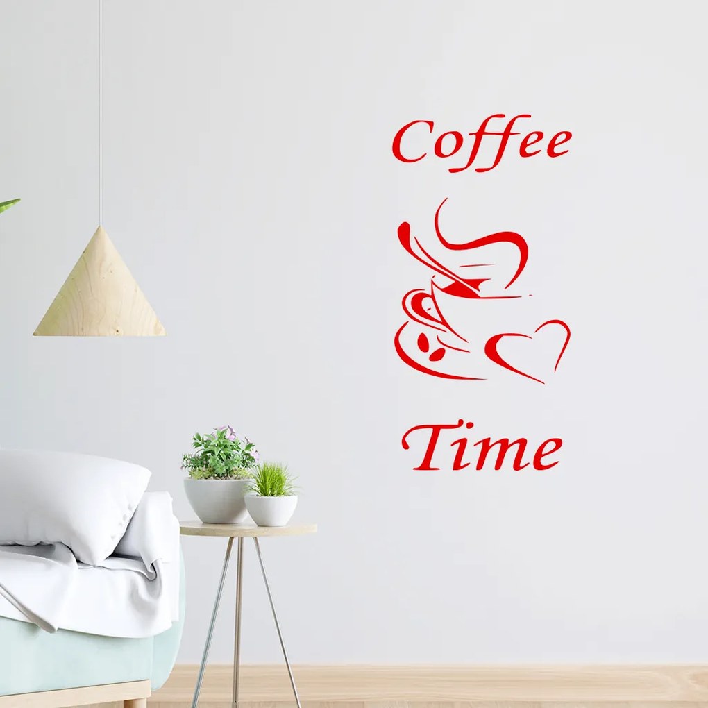 Veselá Stena Samolepka Coffee time Farba: béžová, Veľkosť: 60 x 30 cm