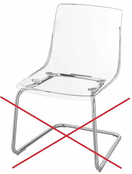 IKEA TOBIAS Priehľadné operadlo stoličky