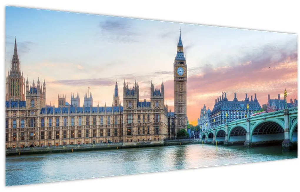 Obraz - Londýn v pastelových farbách (120x50 cm)