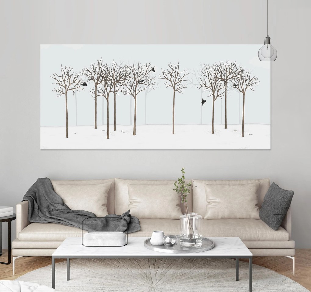 RAVEN IN DARK FOREST – 150 x 75 cm