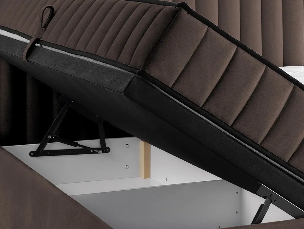 Posteľ Joy 160x200 cm, hnedá látka