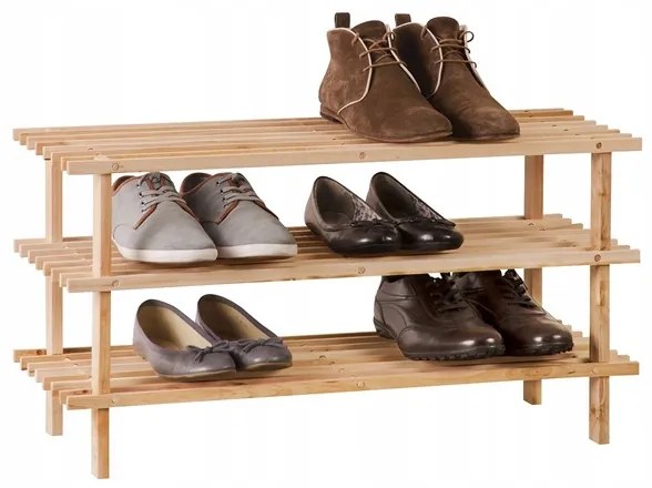 Zeller Present Drevený botník až na 12 topánok, prídavná polica, drevený, 3 poschodia - 80x26x50