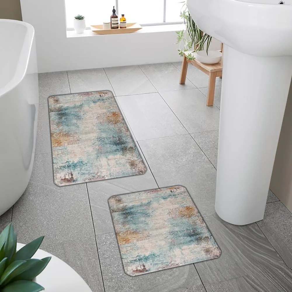 Modro-sivé kúpeľňové predložky v súprave 2 ks 60x100 cm – Mila Home