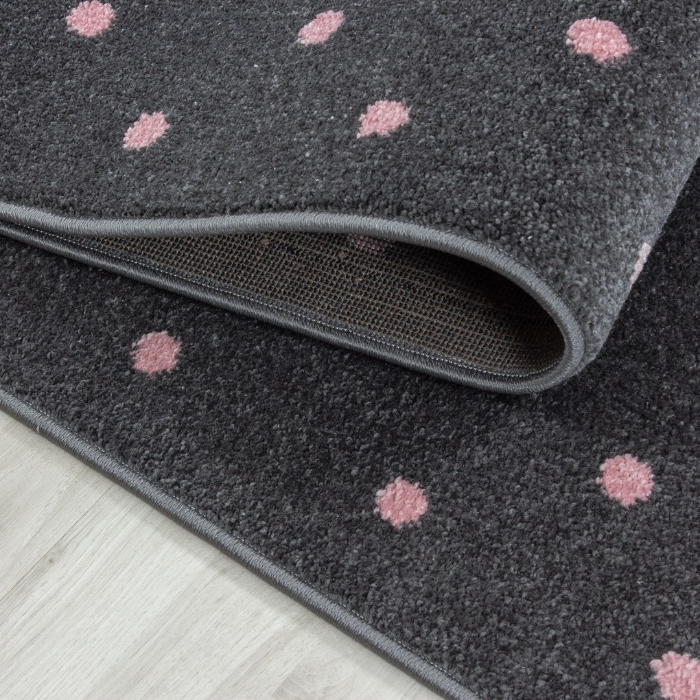 Ayyildiz, Detský kusový koberec Bambi 830 pink, 80x150, ružová, šedá, detská izba