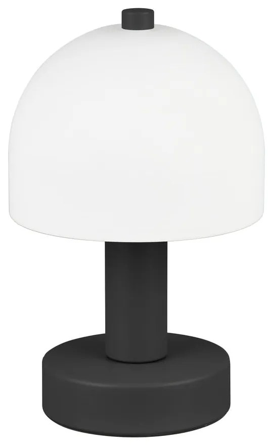 Čierno-biela stolová lampa so skleneným tienidlom (výška 19 cm) Glenn – Reality