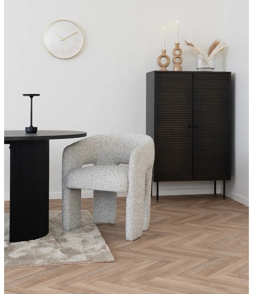 Svetlosivé čalúnené jedálenské kreslo s podrúčkami Monroe – House Nordic