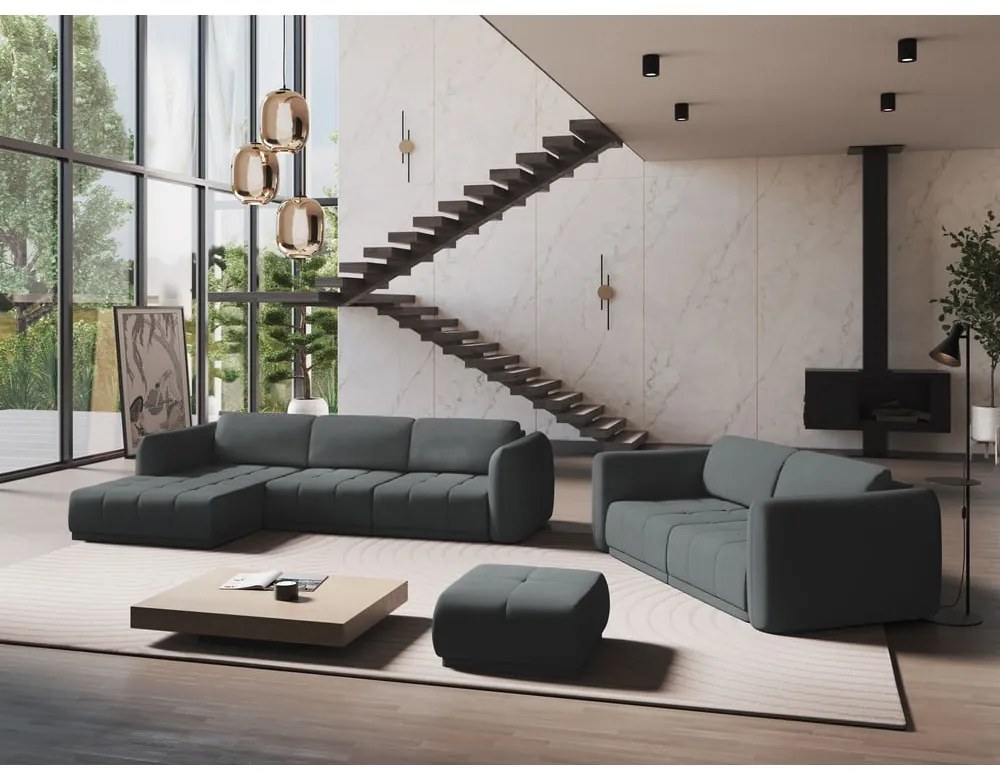 Tmavosivá rohová pohovka (ľavý roh) Hoku – Makamii