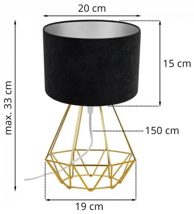 Stolová lampa MEDIOLAN s velúrovým tienidlom