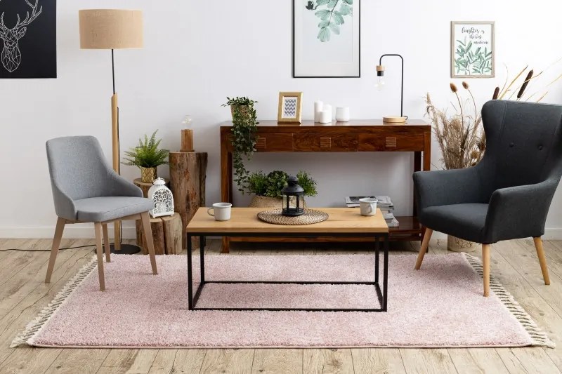 Dywany Łuszczów, Kusový koberec Berber 9000 pink, 140x190, ružová, obývacia izba