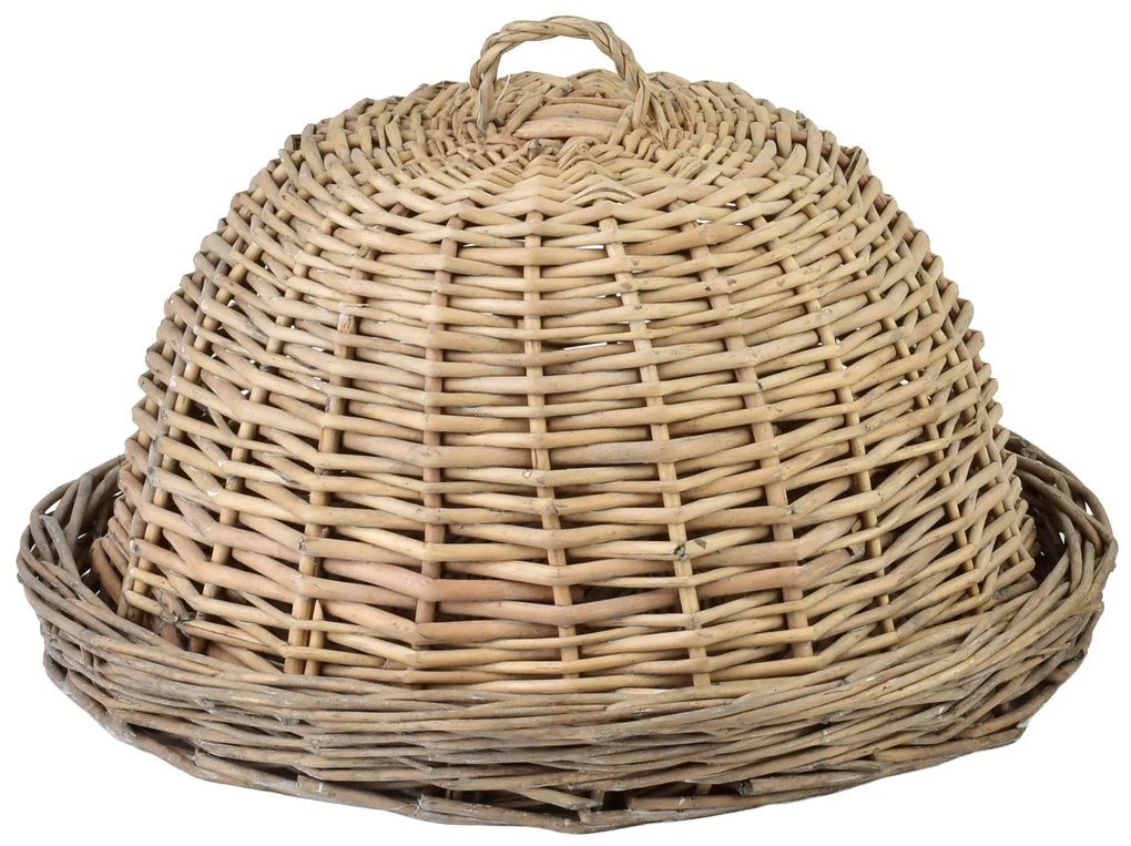 Proutěný podnos s víkem GUSTAV 36x26 hnědý