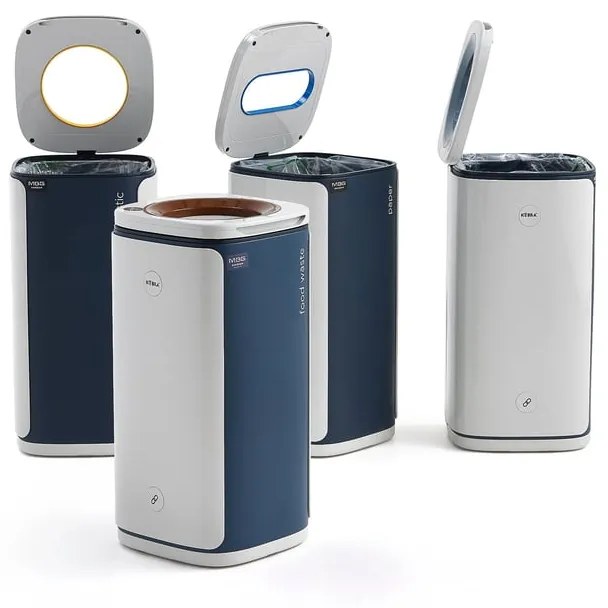 Koše na triedenie odpadu NORTON, 4 odpadkové koše, 60 L