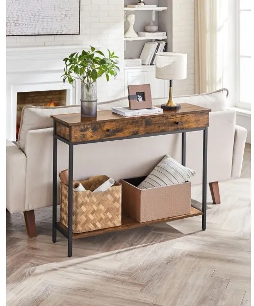 Odkladací stolík LUVOR hnedá/čierna