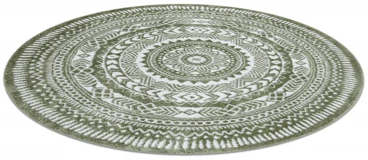 Dywany Łuszczów, Kusový koberec Napkin green kruh, 160x160 (priemer) kruh, zelená, chodba / predsieň