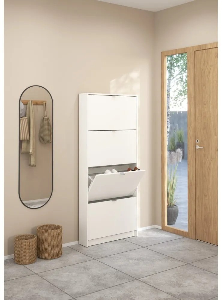 Biela výklopná skrinka na topánky Shoes – Tvilum