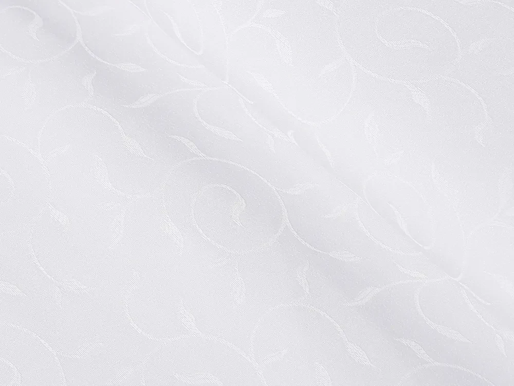 Biante Dekoračný záves TF-011 Popínavé lístky - studená biela 150x150 cm