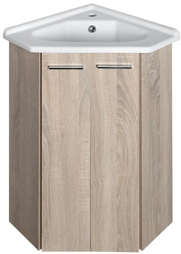 Aqualine Aqualine, ZOJA umývadlová skrinka 39x74x39cm, dub platin, 50344