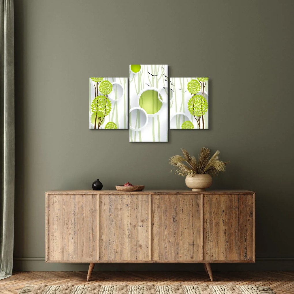 Obraz abstrakcie so stromami (90x60 cm)