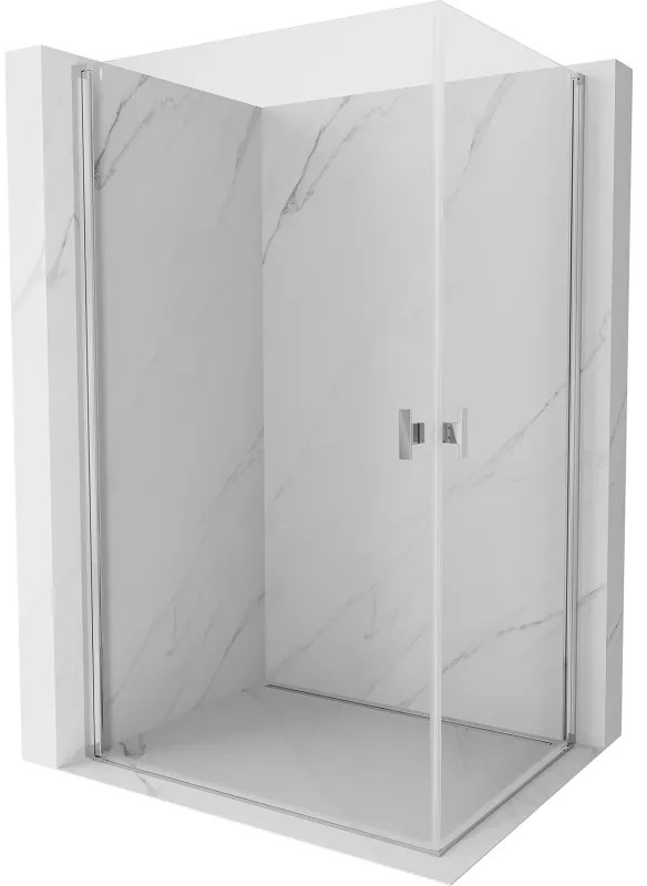 Mexen Mist-B Duo, 2-krídlový výklopný sprchový kút 95 x 80 cm, číre sklo, chrómový profil, 8A2-095-080-01-00