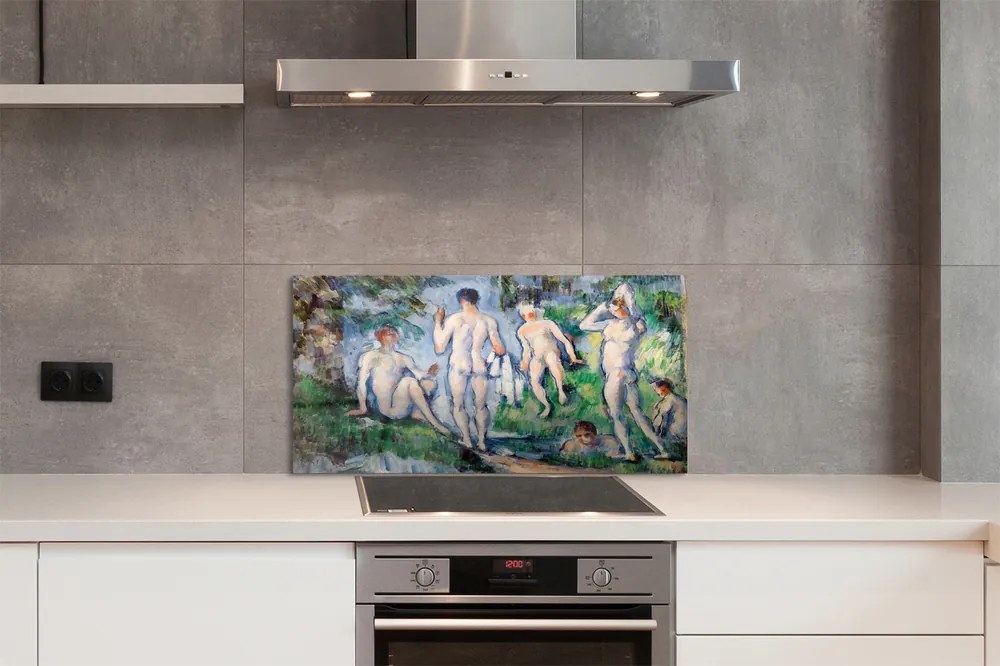 Sklenený obklad do kuchyne art nahota 100x50 cm