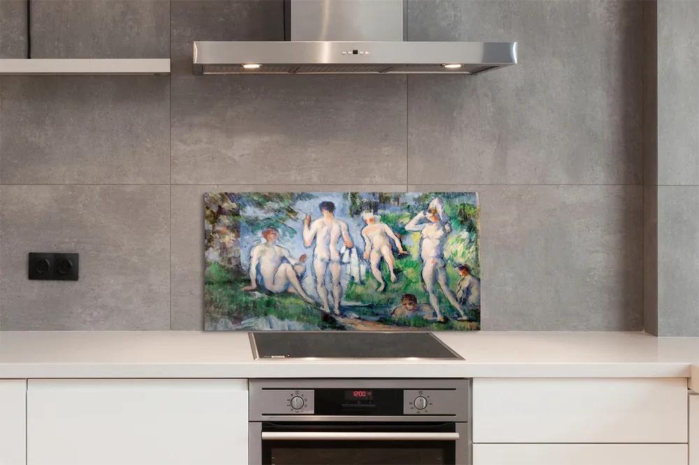 Sklenený obklad do kuchyne art nahota 120x60 cm