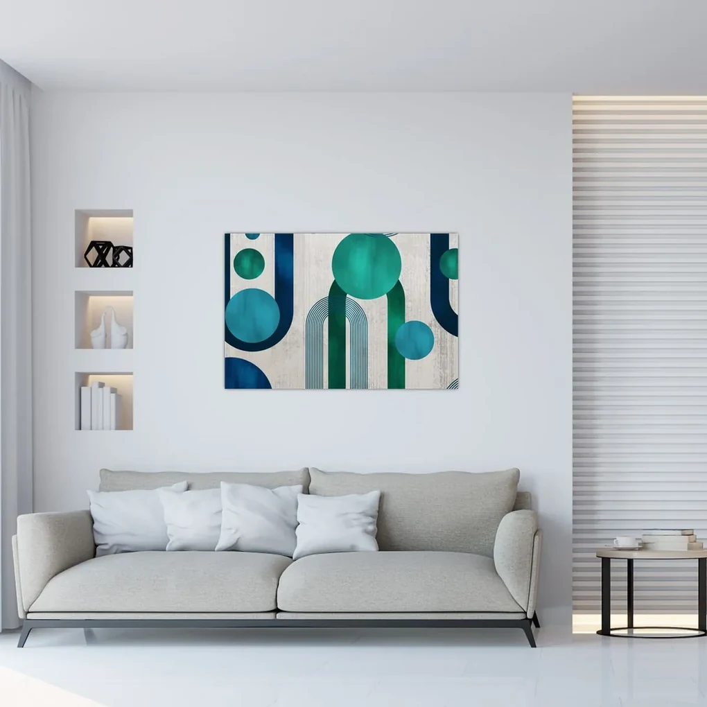 Obraz - Čiary a kruhové tvary (90x60 cm)