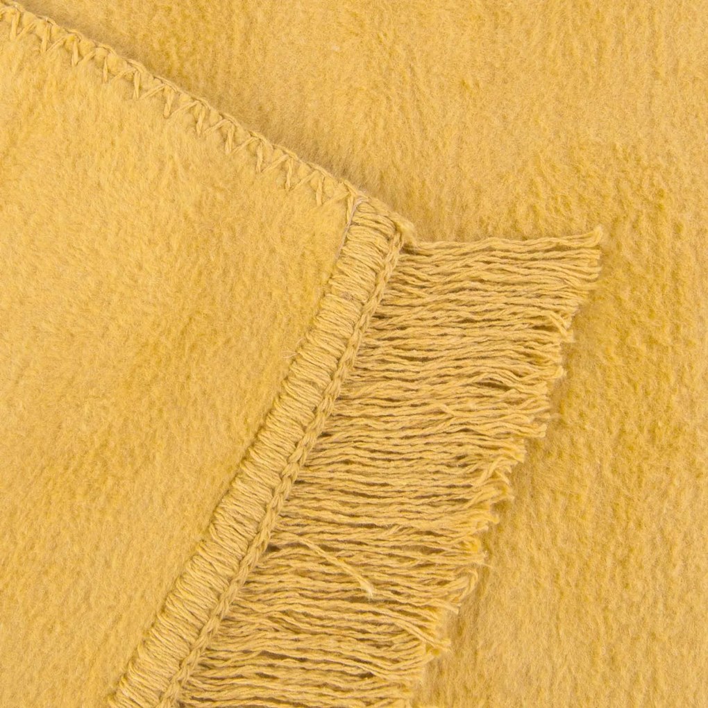 BAVLNENÁ DEKA BAT 150X200 CM HORČICOVÁ