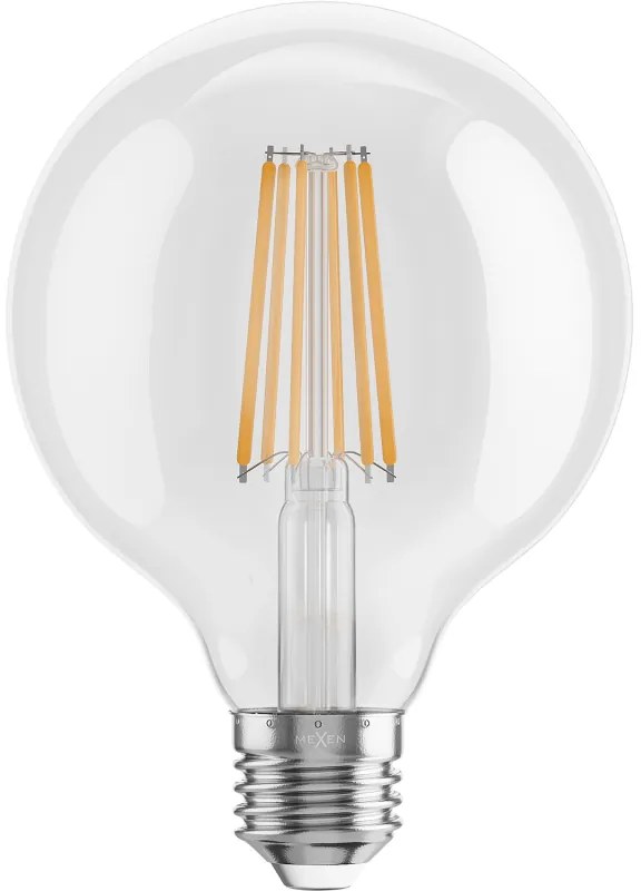 Mexen Vintis, LED žiarovka E27, G95, 10W, Teplá - 2700K, 1320 lm, číra - L157-E27-1027-00