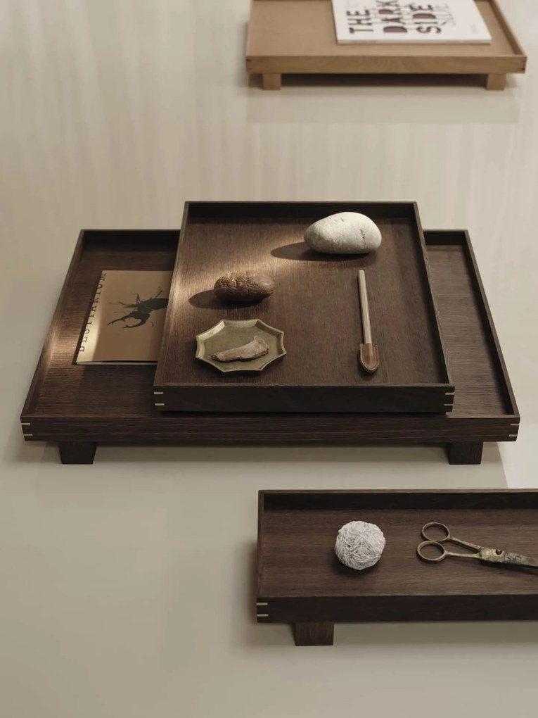 Ferm Living Drevený podnos Bon / Small Smoked Oak