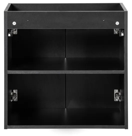 Závěsná skříňka Nova Black II s deskou 50 cm černá/dub evoke