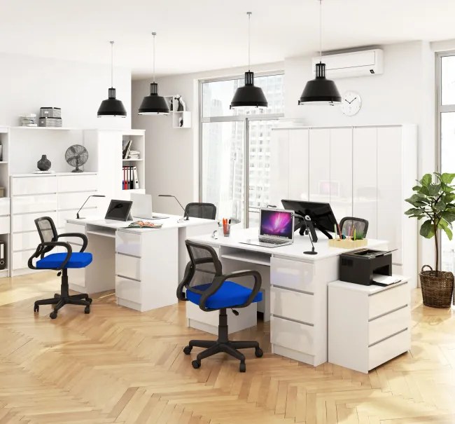 Uzavretý regál R60 2D 1SZ CLP biely / biely lesk