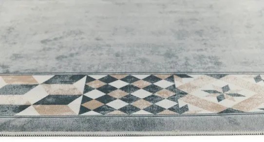 Protišmykový koberec / behúň CRYSTAL PRINT (CR-3) sivý / béžový