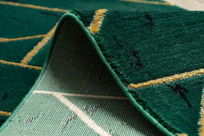 Behúň EMERALD exkluzívny 1012 glamour, marmur, geometrický zelený/zlatý