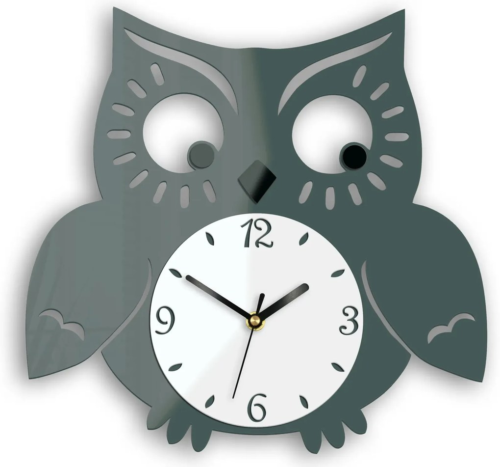 Nástenné hodiny Owl sivé