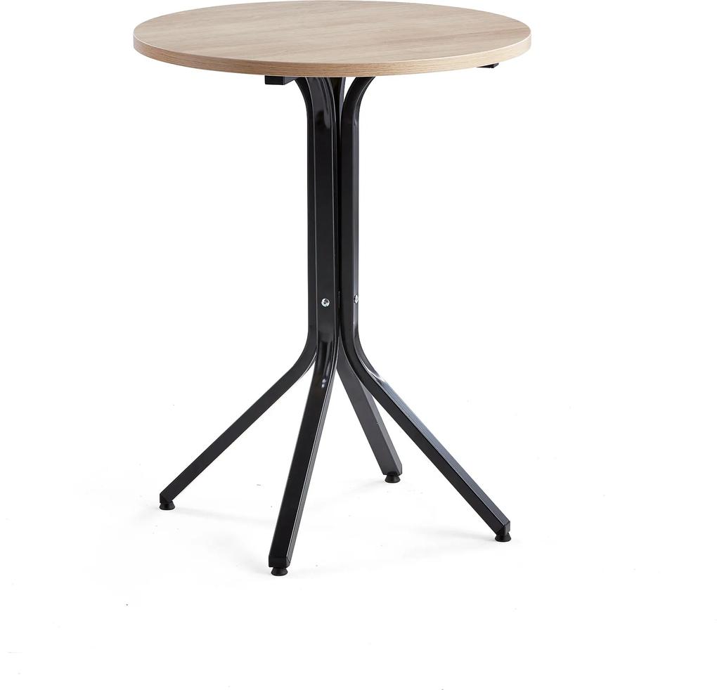 Stôl Various, Ø700x900 mm, čierna, dub