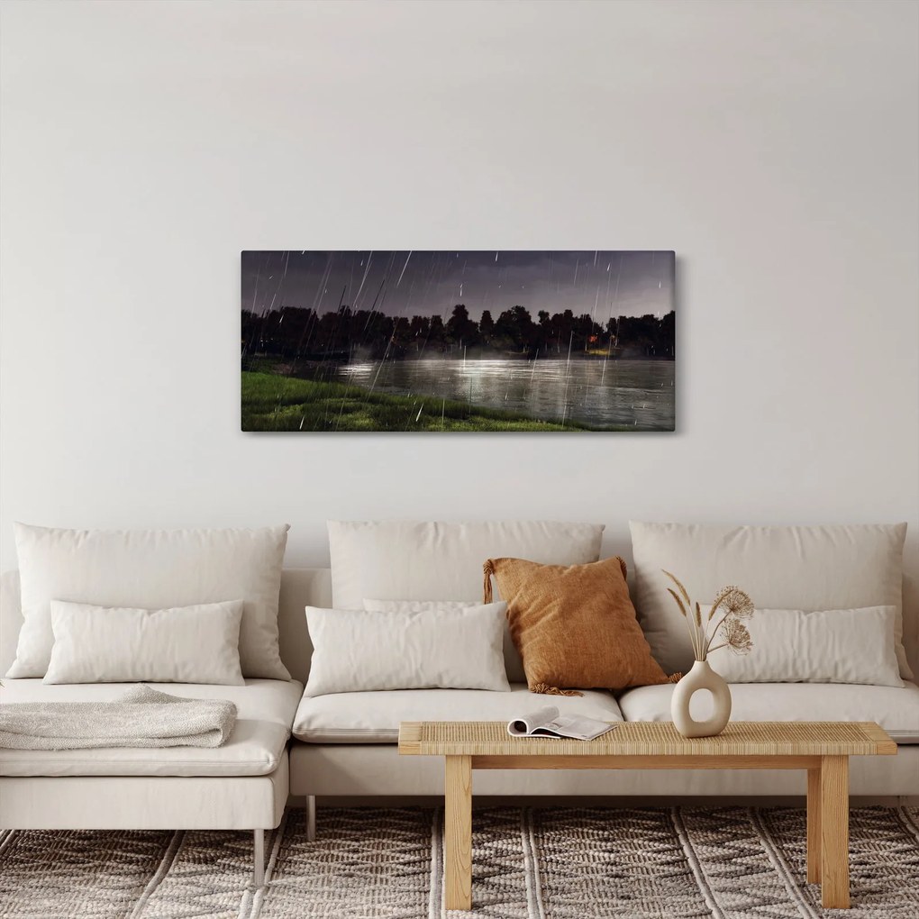 Obraz - Daždivý večer (120x50 cm)