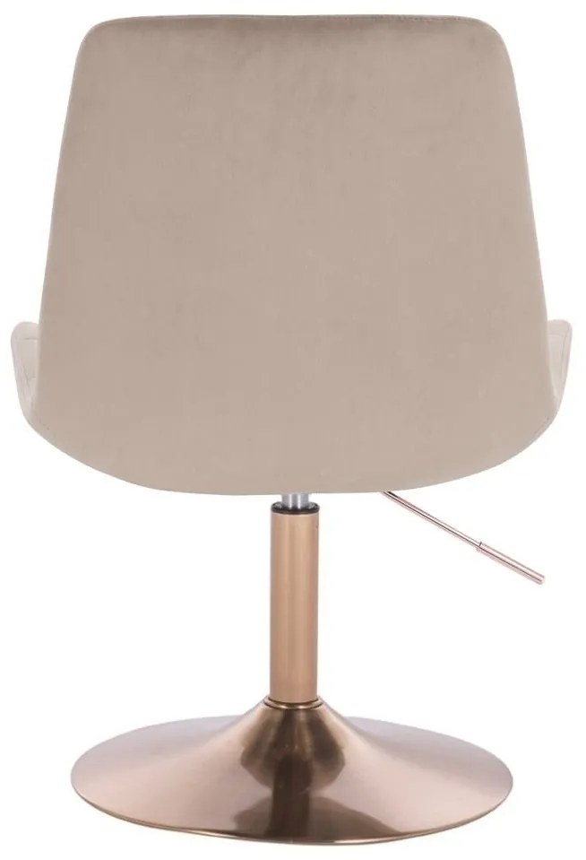 LuxuryForm DESIGN Stolička PARIS VELUR na zlatom tanieri - latte