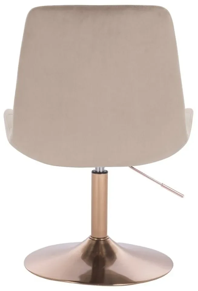 LuxuryForm DESIGN Stolička PARIS VELUR na zlatom tanieri - latte