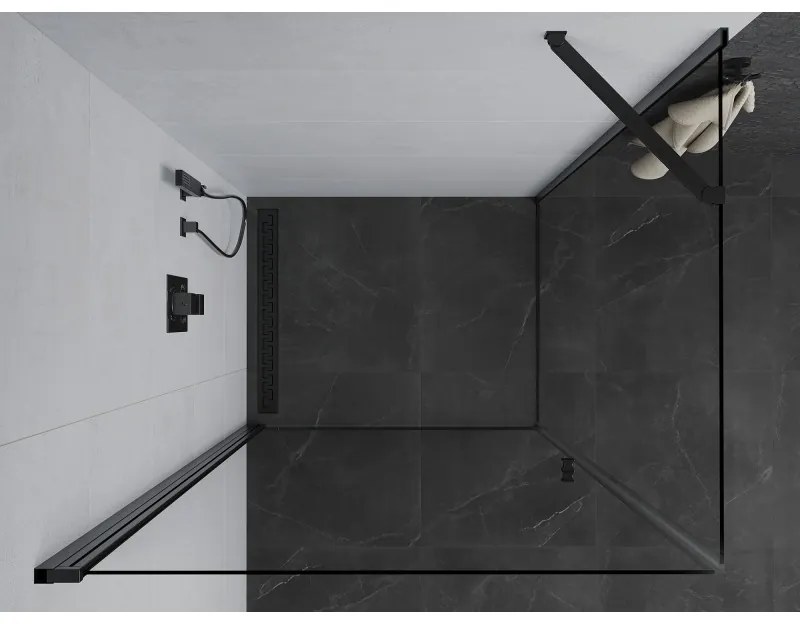 Mexen Pretoria sprchovací kút 70x120cm, 6mm sklo, čierny profil-číre sklo, 852-070-120-70-00