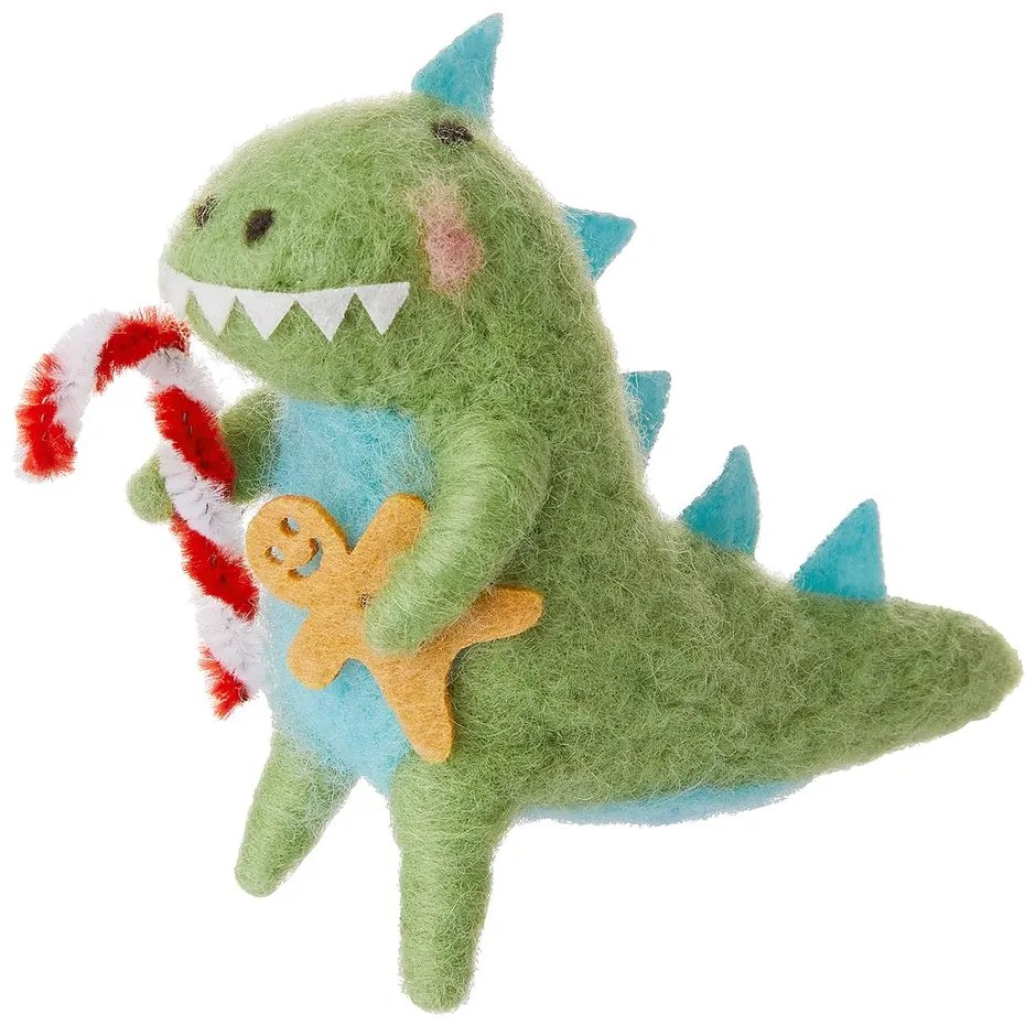 HANG ON Plstená ozdoba dinosaurus s cukrovou tyčinkou