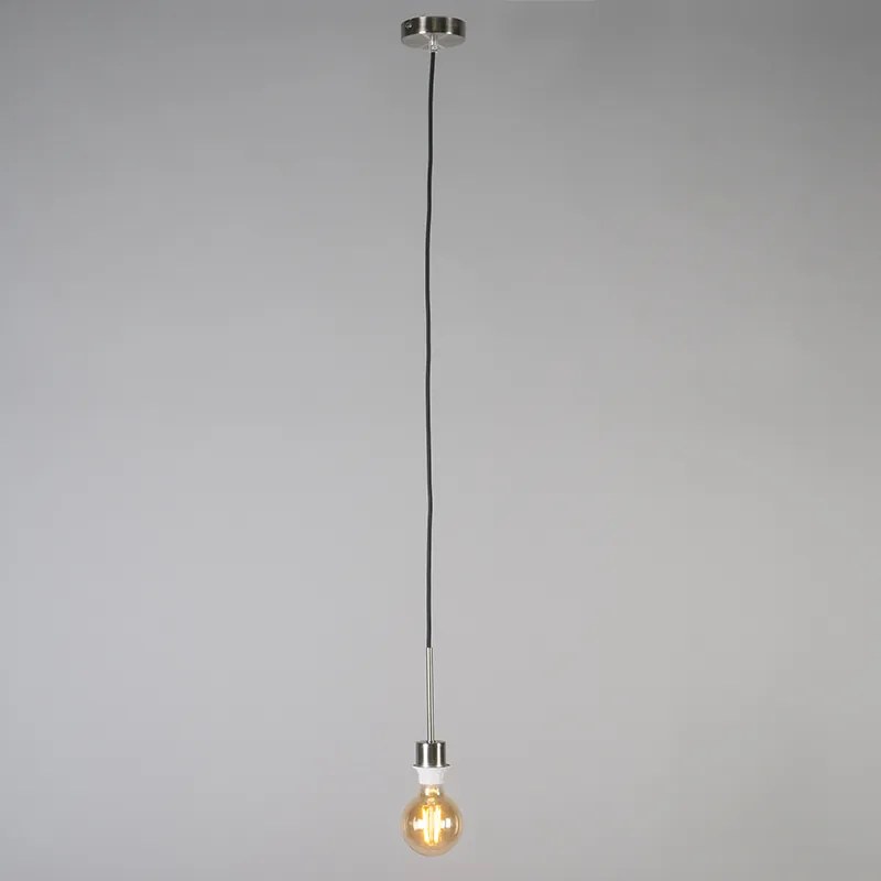 Moderné závesné svietidlo oceľ s tienidlom 45 cm čierne - Combi 1