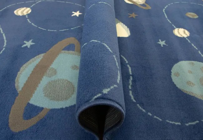Detský koberec Kids 534547/94955 Jeans Kosmos modrý / tyrkysový